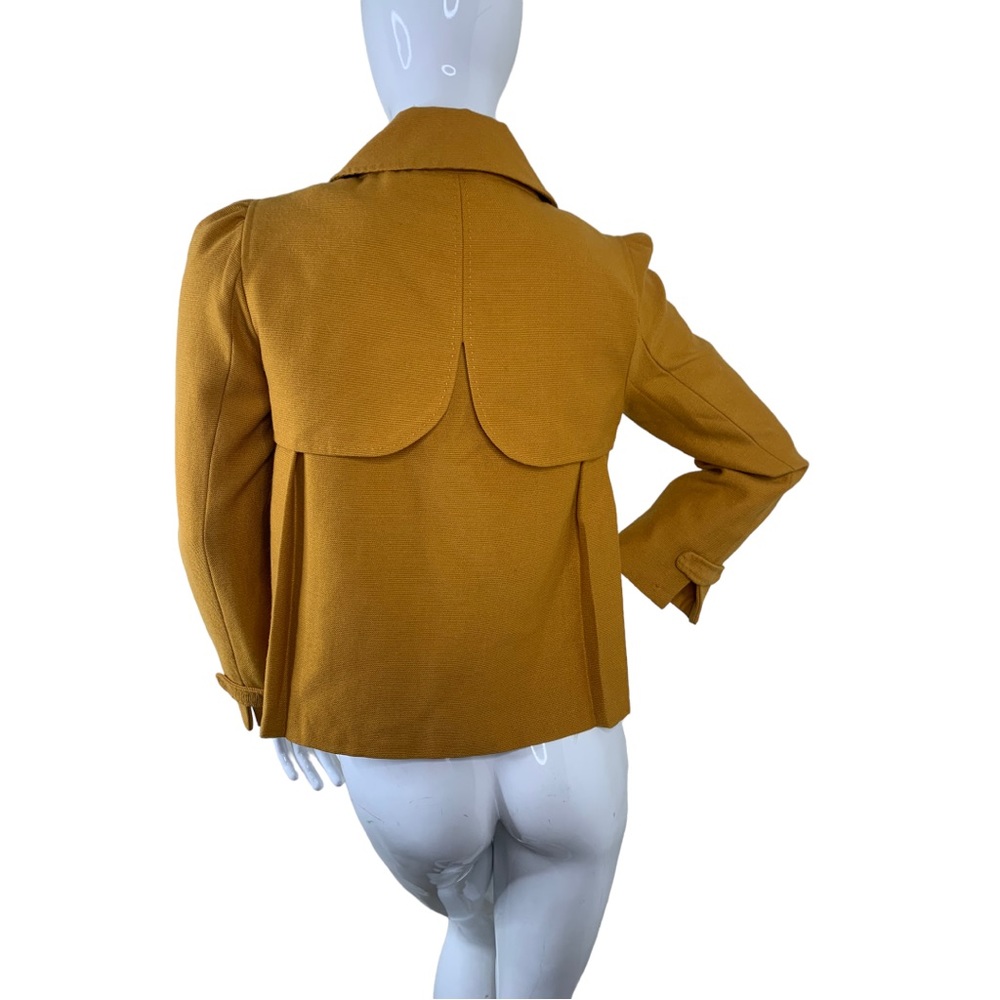 *****S0LD****Dialogue Anthro jacket coat mustard yellow cape pleated 70s rare S - Picture 5 of 16